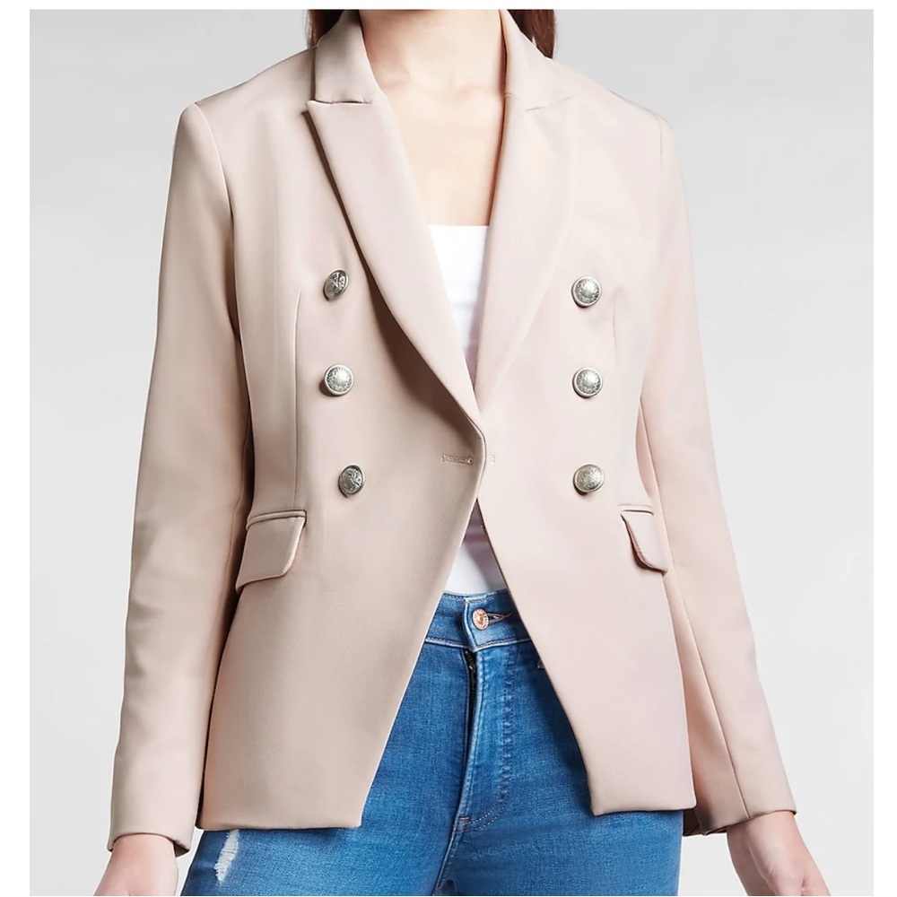 *SOLD* EXPRESS Supersoft Twill Double Breasted Novelty Button Blazer Jacket